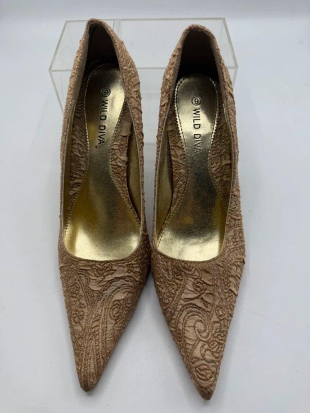 Gold high heels size 9